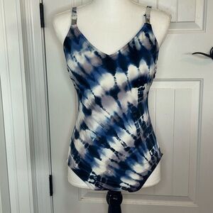 Blue, Gray and Black  Tie-Dye Women's swimsuit